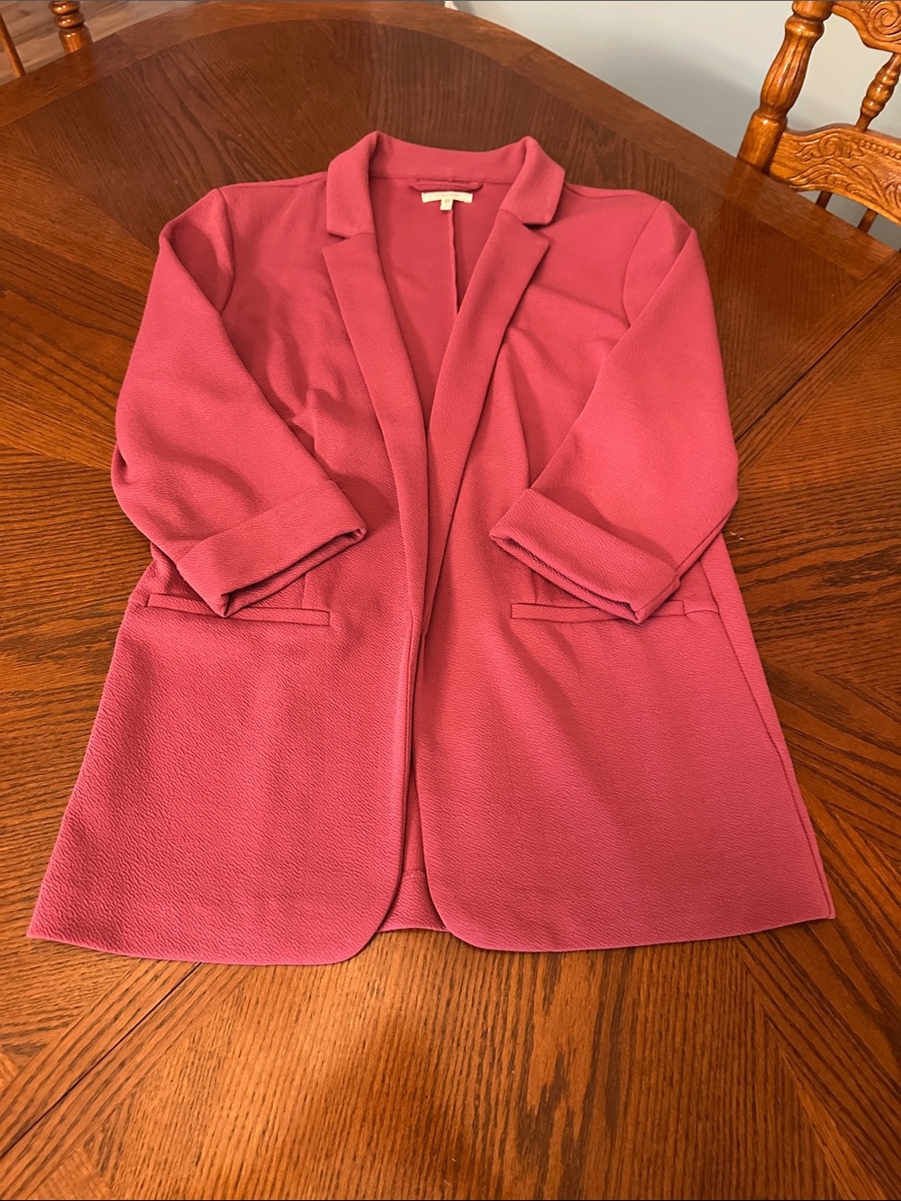Maurices Pink Open-Front Blazer Jacket